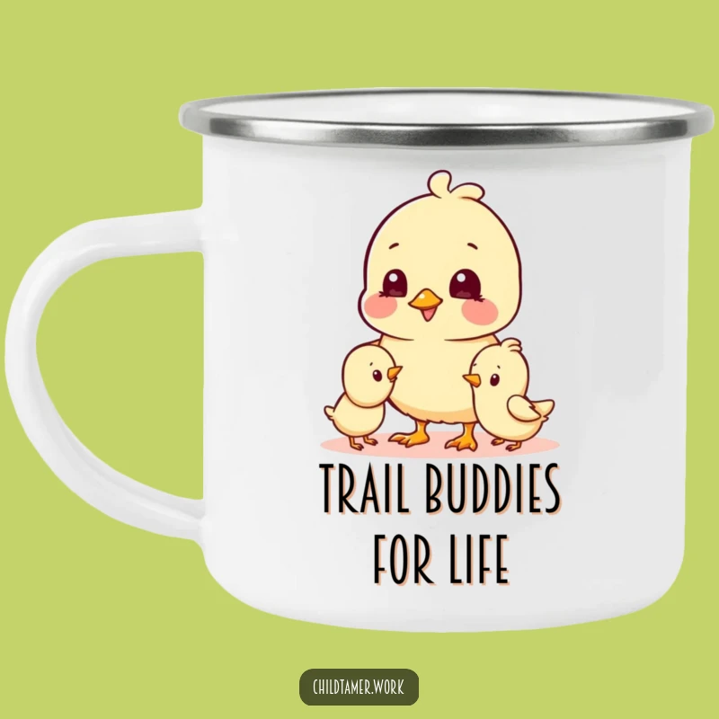 Funny Chick Camp Mug: Cheerful Duo, Outdoor Fun & Hilarious Hydration