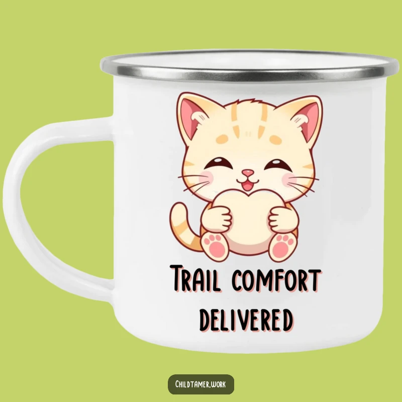 Funny Kitten Comfort Camping Mug: Adorable Kitty Hugging Toy, Cozy Outdoor Gift