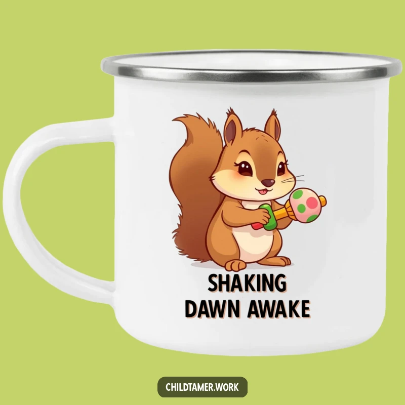 Funny Squirrel Rattle Camping Mug - Durable & Determined Rodent Cup