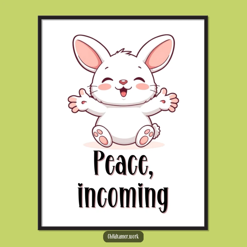 Funny Bunny Reassurance Digital Art: Fluffy Hugs for Walls, Humorous & Sweet Decor