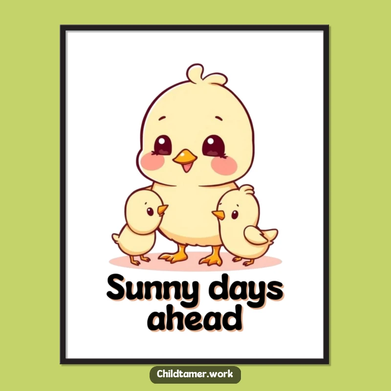 Funny Chick Pals Digital Art: Cheerful Duo, Instant Hilarious Wall Decor