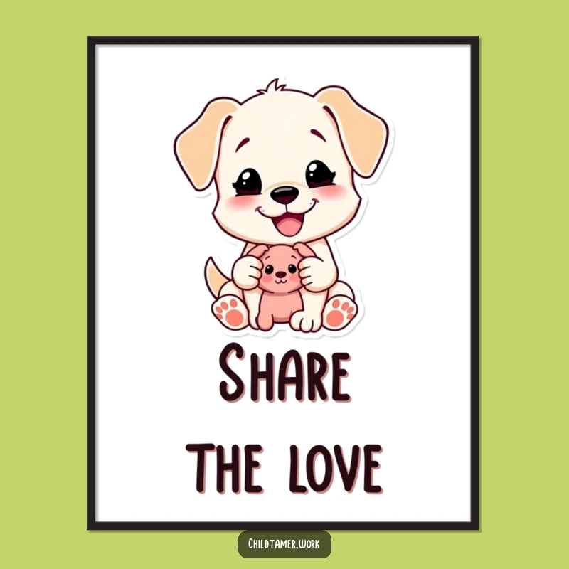 Funny Puppy Poster: Sharing Character Art for a Joyful Space