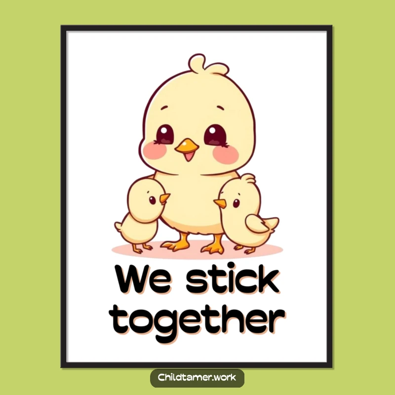 Funny Chick Pals Poster: Cheerful Duo, Adorable & Hilarious Wall Art