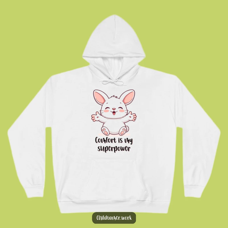 Funny Bunny Cozy Hoodie: Fluffy Pal's Reassuring Hug, Warm & Hilarious Gift