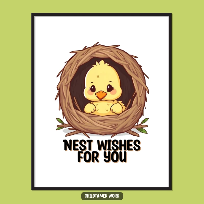 Free Printable Wall Art: Curious Duckling Peeking, Funny Downloadable Decor for Cozy Spaces
