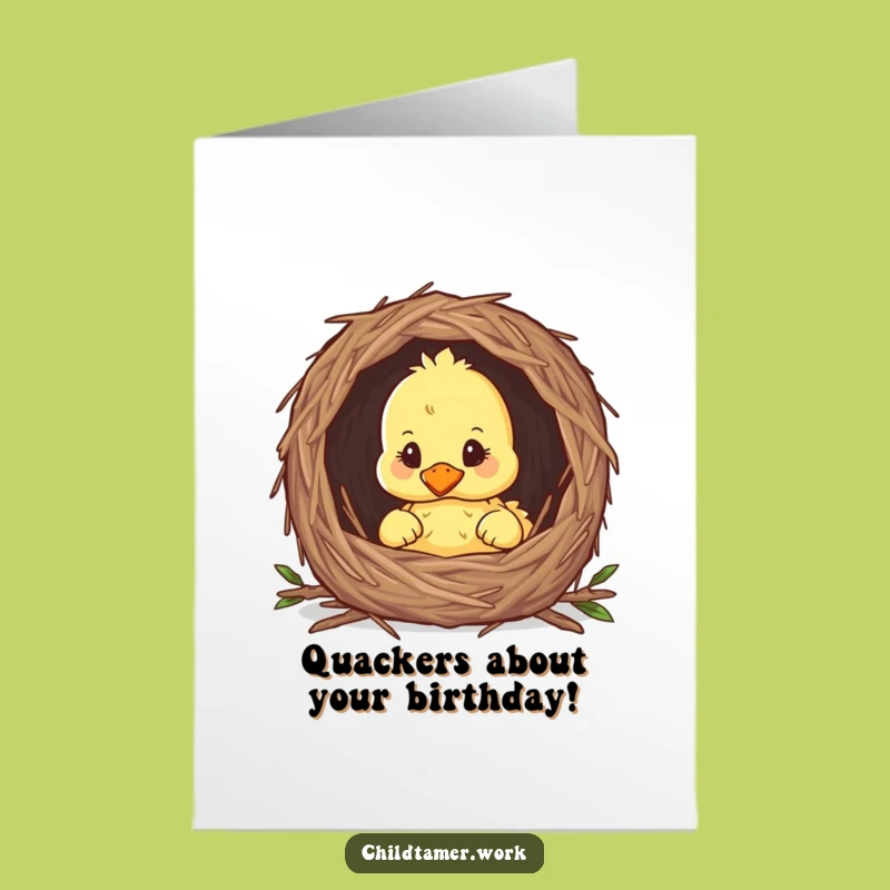 Free Printable Birthday Card: Curious Duckling Peeking, Funny Downloadable Gift for Laughs