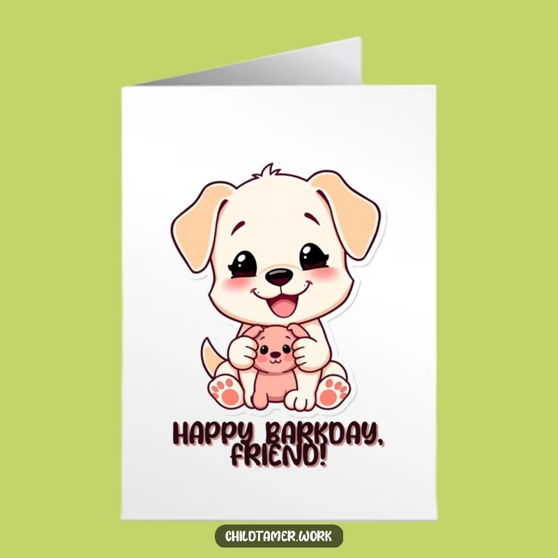 Free Printable Puppy Toy Birthday Card: Funny Sharing Downloadable Gift