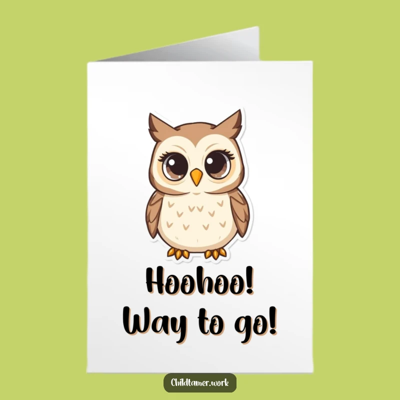 Free Printable Owl Congrats Card: Attentive Pal Cheers You On - Downloadable Gift