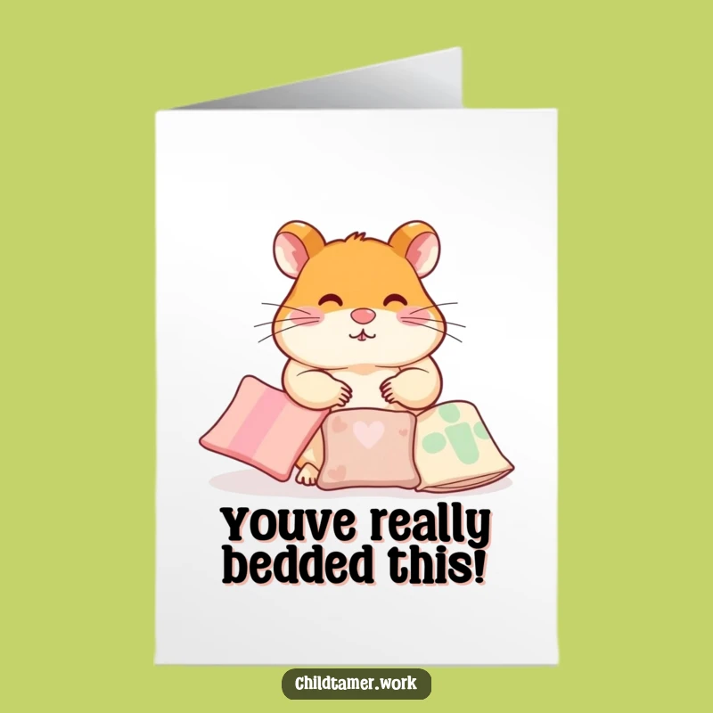Free Printable Hamster Congrats Card: Pillow Perfection For You - Downloadable Gift