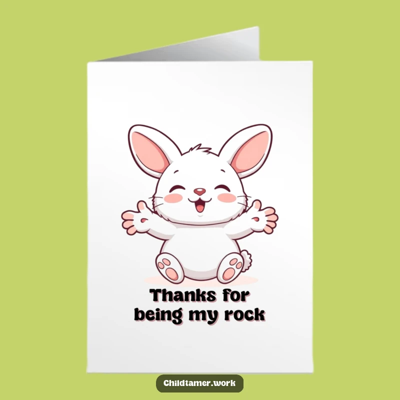 Free Printable Bunny Thank You Card: Fluffy Friend Expresses Funny Gratitude - Downloadable Gift