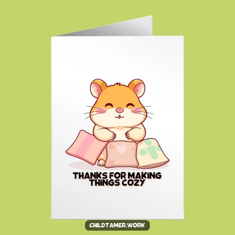 Free Printable Hamster Thank You Card: Cozy Thanks Arranged - Downloadable Gift