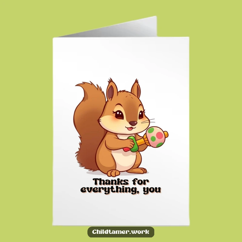Free Printable Thank You Card: Squirrel's Grateful Shake, Downloadable Thanks