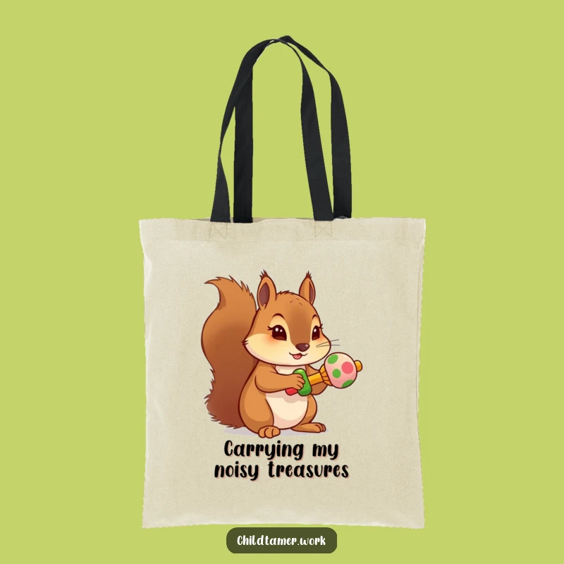 Funny Squirrel Rattle Tote Bag - Carry Your Drive with a Determined Character